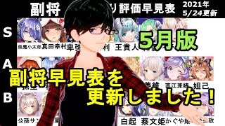 【放置少女副将特集】5月版みんなで作ろう視聴者参加型副将評価早見表！【デフ】