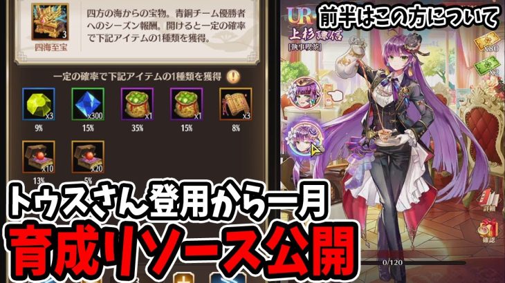 【放置少女】アウグストゥス登用から一月で貯まった覚醒丹などの育成リソース公開&上杉謙信どうしよう相談