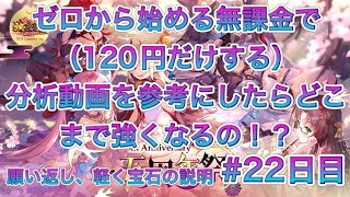 【放置少女】ゼロから始める無課金で（120円だけする）分析動画を参考にしたらどこまで強くなるの！？#22日目　願い返し、軽く宝石の説明
