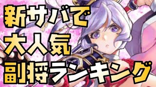【放置少女】2022年4月 新サーバー皇室TOP10副将使用率ランキングと採用位置 まさかのあのキャラが大人気