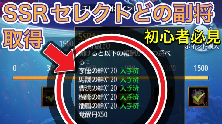 【放置少女】SSRセレクト(飛焔織星で取得する)どの副将を取得する？李儒、馬謖、曹洪、楊修、潘鳳
