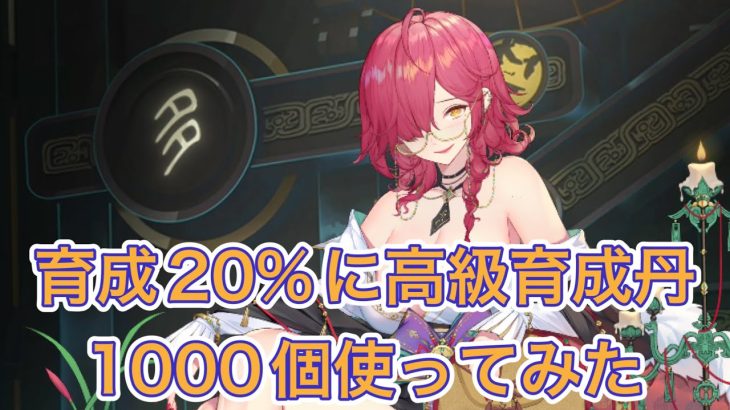 【放置少女】李斯育成20%から高級育成丹1000個使ってみた