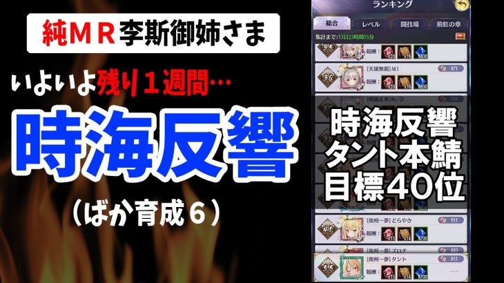 【放置少女】時海反響MR李斯で脳筋ばか育成プレイした集計1&2の結果