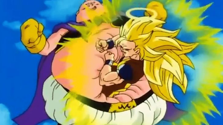 ドラゴンボールZ – 激突悟空がスーパーサイヤ人3に変身し、魔人ブウと戦う | Goku transforms into Super Sire 3 and fights with Boo