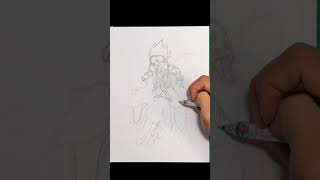 Sketching Vegeta from Dragon Ball Z/ドラゴンボールのベジータ描いてみた #shorts