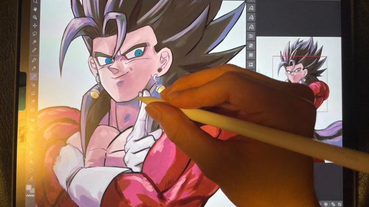 【ドラゴンボール】超サイヤ人4 ベジット描いてみた　drawing DRAGON BALL vegetto super saiyan 4