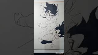 【ドラゴンボールZ】【ベジータ】【悟空】一発描き【界王拳】