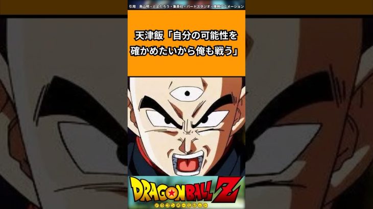 天津飯「自分の可能性を確かめたいから俺も戦う」#ドラゴンボール #ドラゴンボール反応集 #shorts