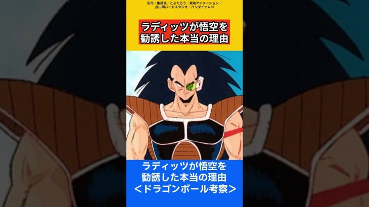 ラディッツが悟空を勧誘した本当の理由【ドラゴンボール雑学】 #ドラゴンボール反応集 #考察 #鳥山明