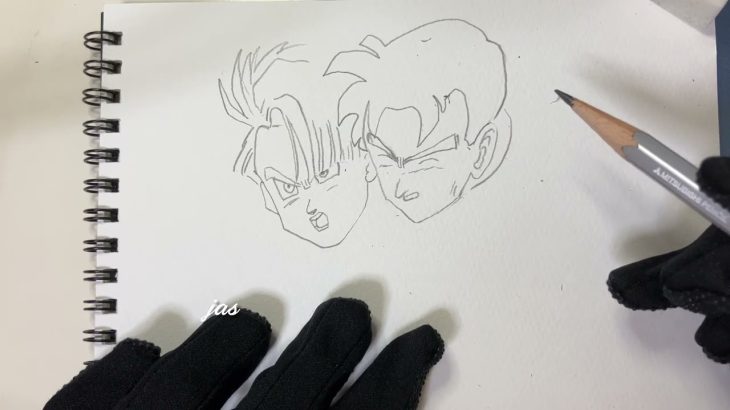 ドラゴンボールＺ　残された超戦士　悟飯とトランクス／鉛筆模写