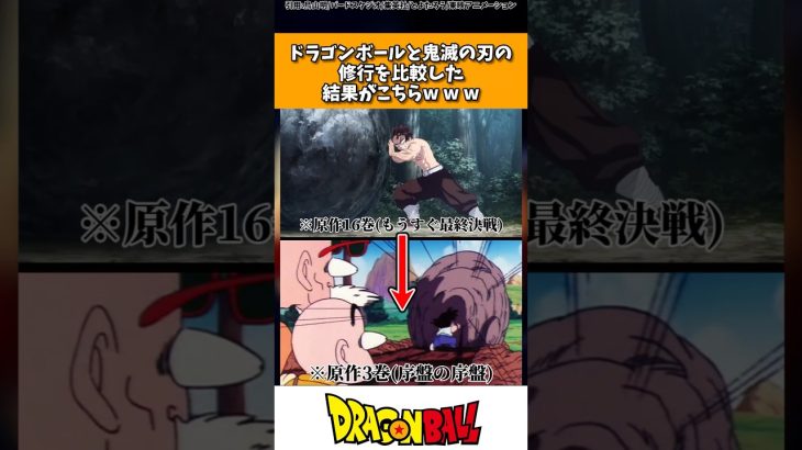 ドラゴンボールと鬼滅の刃の修行シーンを比較した結果がこちらw w w