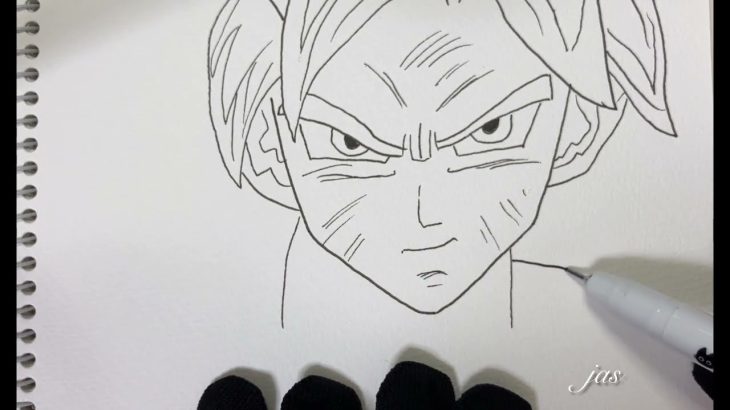 ドラゴンボール超　身勝手の極意　悟空　下書きなし一発描き模写チャレンジ！