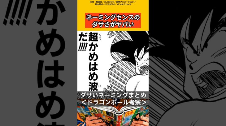 ネーミングセンスのダサさがヤバい【ドラゴンボール考察】