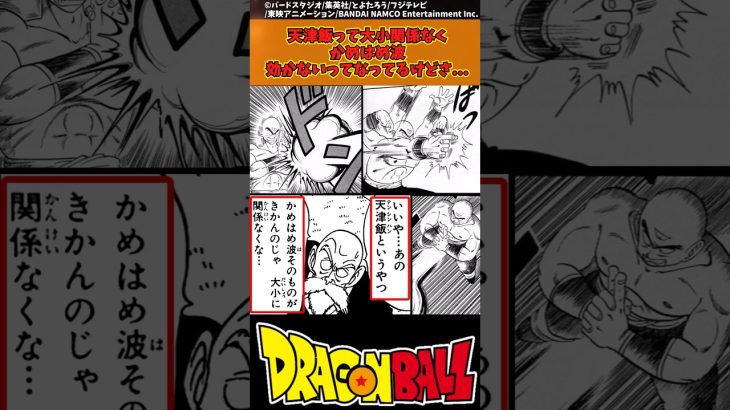 【ドラゴンボール】天津飯って大小関係なくかめはめ波効かないってなってるけどさ… #ドラゴンボール #反応集