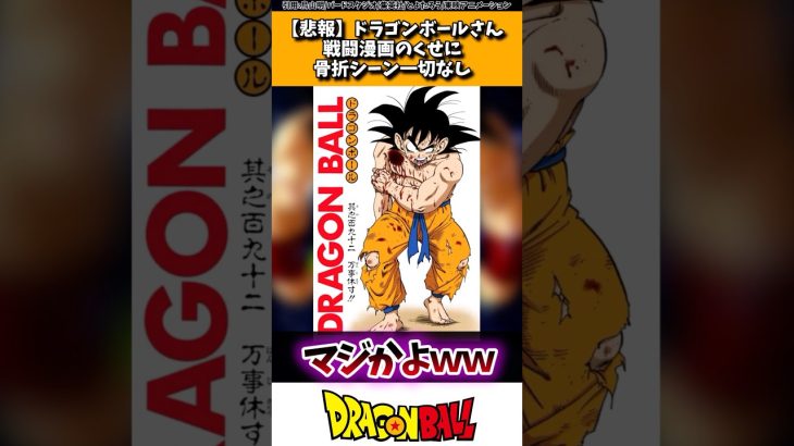 【悲報】ドラゴンボールさん、戦闘漫画のくせに骨折シーン一切なし