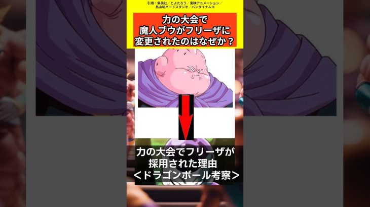 【ドラゴンボール考察】力の大会で魔人ブウが出なかった理由