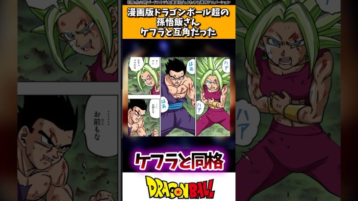 漫画版ドラゴンボール超の孫悟飯さん、ケフラと互角だった