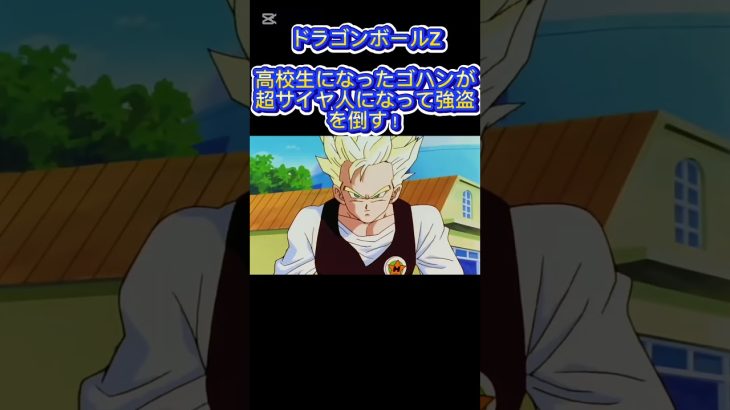 ドラゴンボールZ 高校生になったゴハンが超サイヤ人になって強盗を倒す！