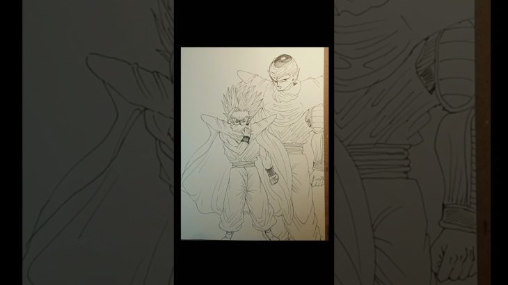 【ドラゴンボール】超サイヤ人2孫悟飯とピッコロ一発描きで描いてみた！！#ドラゴンボール #超サイヤ人2 #孫悟飯 #ピッコロ #一発描き #描いてみた