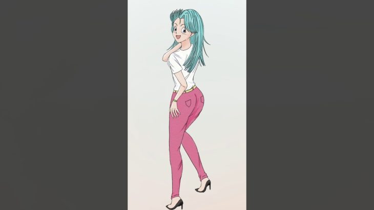 【ドラゴンボール】ブルマ(かき上げロングヘアver.)【イラストメイキング】#イラスト #music #漫画