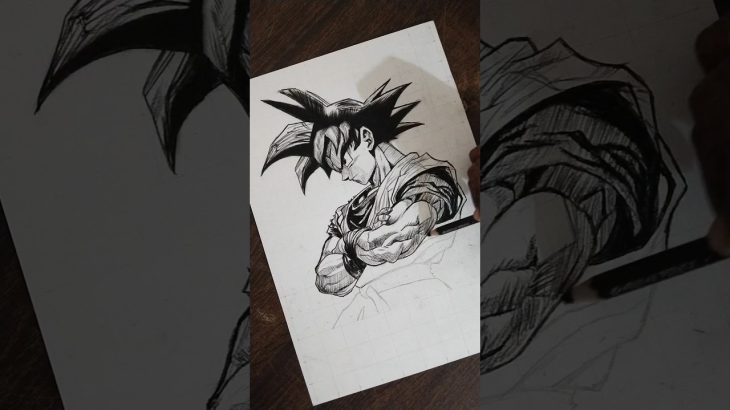 Dragon Ball Goku😍Anime Drawing 🔥 #dragonball #animedrawing #shorts #goku #gokudrawing