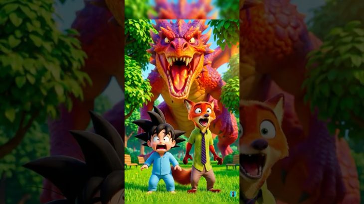 GOKU y NICK son tragados por un DRAGÓN!! #goku #cartoon #dibujos #dragonball