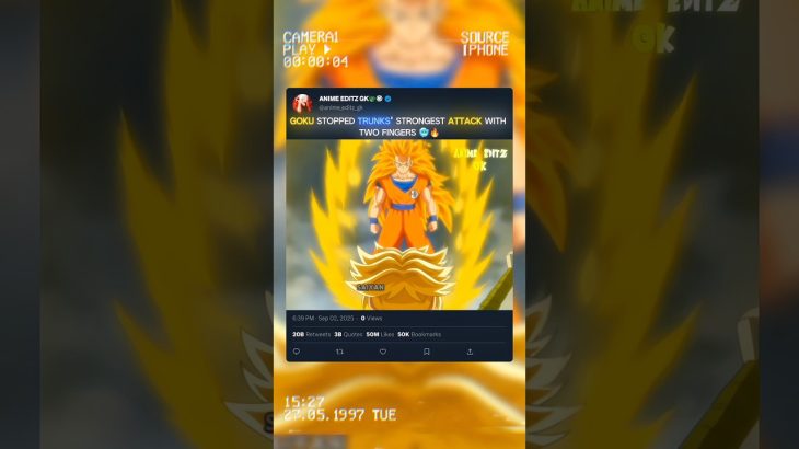 Goku Stops Trunks’ Sword 🥶🔥 #dragonball #dbs #goku #shorts