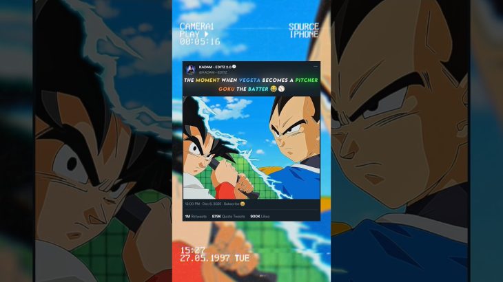 Vegeta’s Deadly Pitch vs Goku’s Bat 😱⚾ #dragonball #goku #dbs #shorts