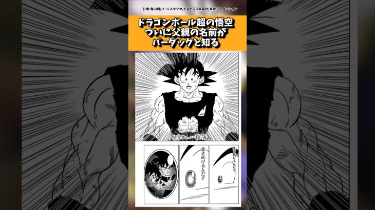 ドラゴンボール超の悟空ついに父親の名前がバーダックと知る
