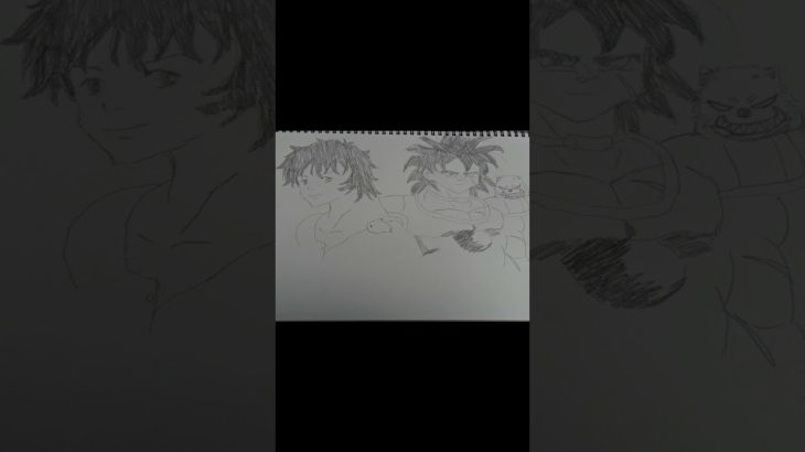 【バケモノの子の蓮とドラゴンボール超 のブロリーを描いてみた】#バケモノの子 #蓮  #ドラゴンボール超 #ブロリー #スケッチ