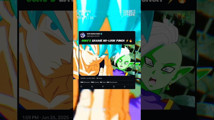 Goku’s Savage No-Look Punch ⚡🔥 #dragonball #goku #anime #edit #shorts #viral