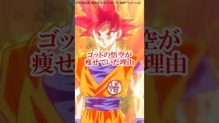 超サイヤ人ゴッドが痩せこけていた理由#ドラゴンボール #孫悟空 #鳥山明